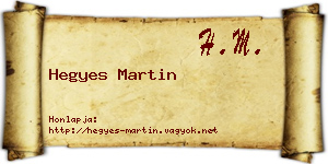 Hegyes Martin névjegykártya
