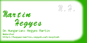 martin hegyes business card